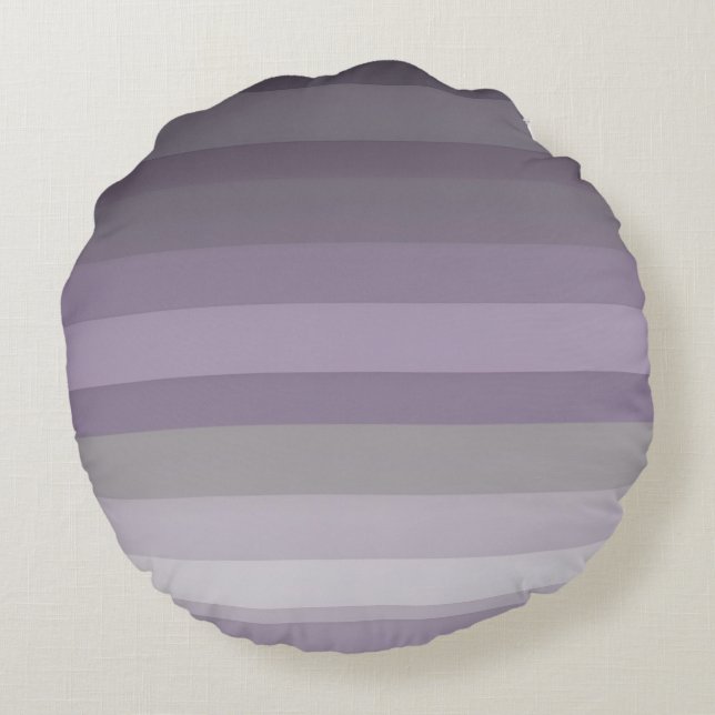 Lavender gray stripes geometric patterns AI art  Round Pillow (Back)