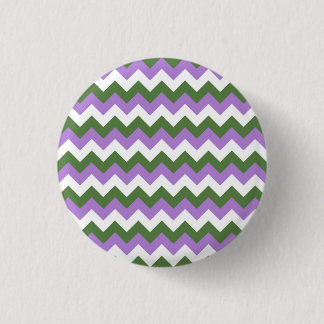 Lavender, Green and White Chevron Zigzag 1 Inch Round Button