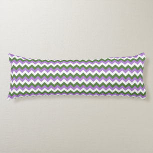 Lavender, Green and White Chevron Zigzag Body Pillow
