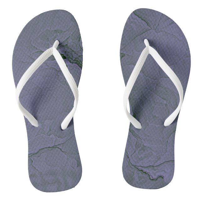 Lavender Green Textured Flip Flops (Footbed)