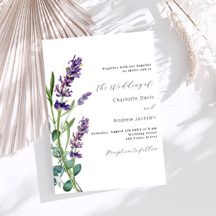 Lavender greenery purple wedding  invitation