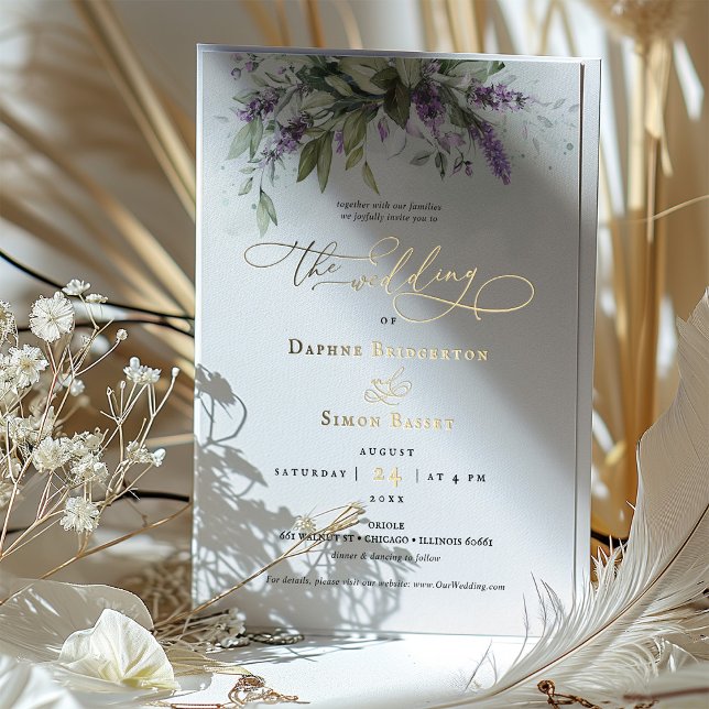 Lavender Greenery Wedding Gold Foil Accents (Creator Uploaded)