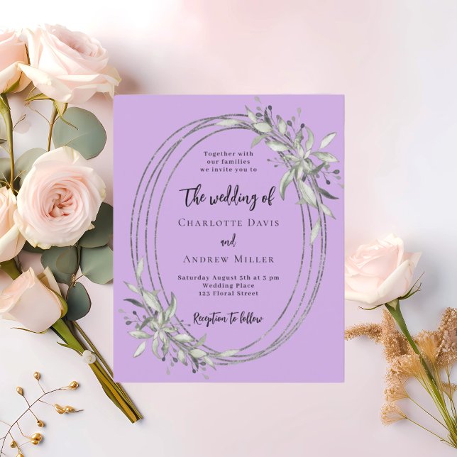 Lavender greenery wedding invitation (Creator Uploaded)