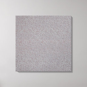 Lavender Grey Embossed Leaf Vines Canvas Print