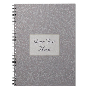 Lavender Grey Embossed Leaf Vines Notebook
