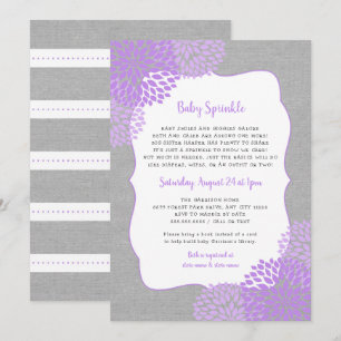 Lavender Grey Girl Baby Sprinkl invitation
