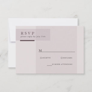 Lavender Grey Neutral Minimalist Wedding RSVP Card