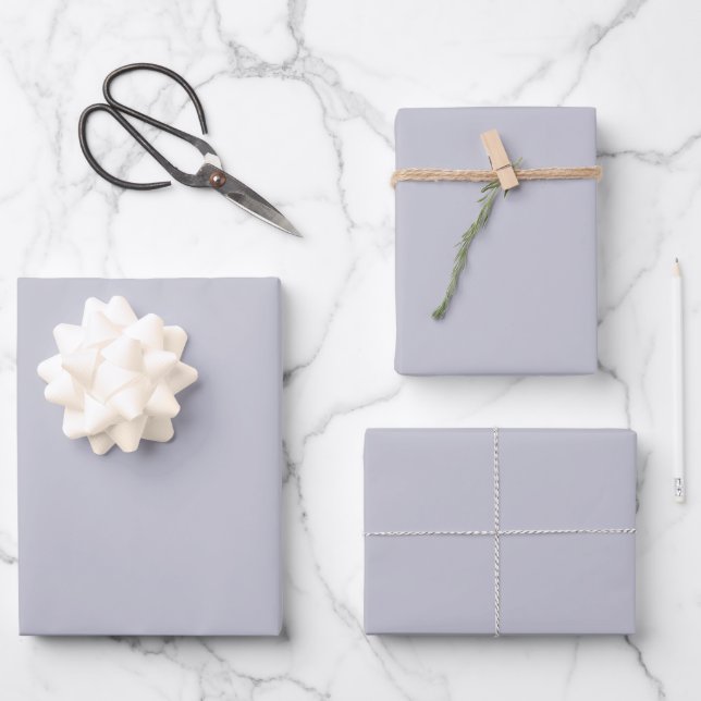 Lavender Grey Solid Colour Wrapping Paper Sheet (Front)