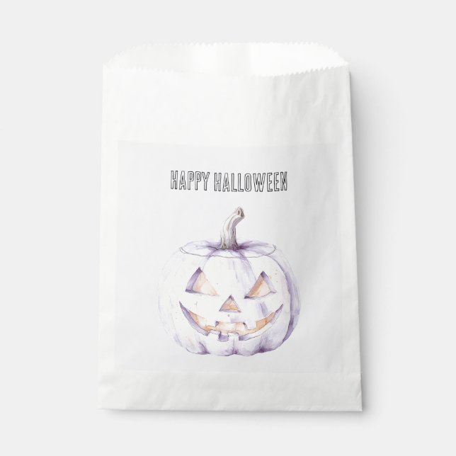 Lavender Halloween Pumpkin Favour Bag (Front)