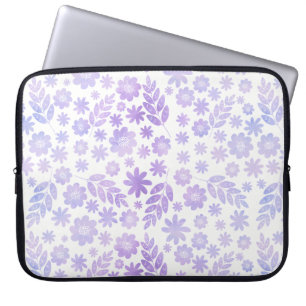 Lavender Hand Drawn Floral Pattern Laptop Sleeve