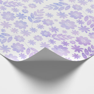 Lavender Hand Drawn Floral Pattern Wrapping Paper