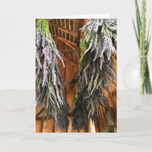 Lavender Hanging in a Barn Card