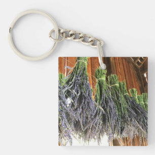 Lavender Hanging in a Barn Keychain