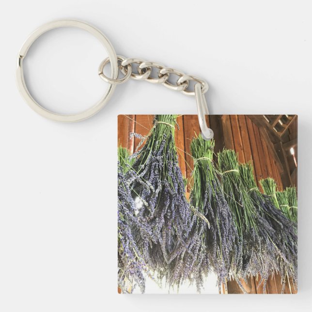 Lavender Hanging in a Barn Keychain (Front)