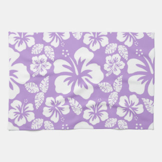 Lavender Hawaiian Tropical Hibiscus Kitchen Towel