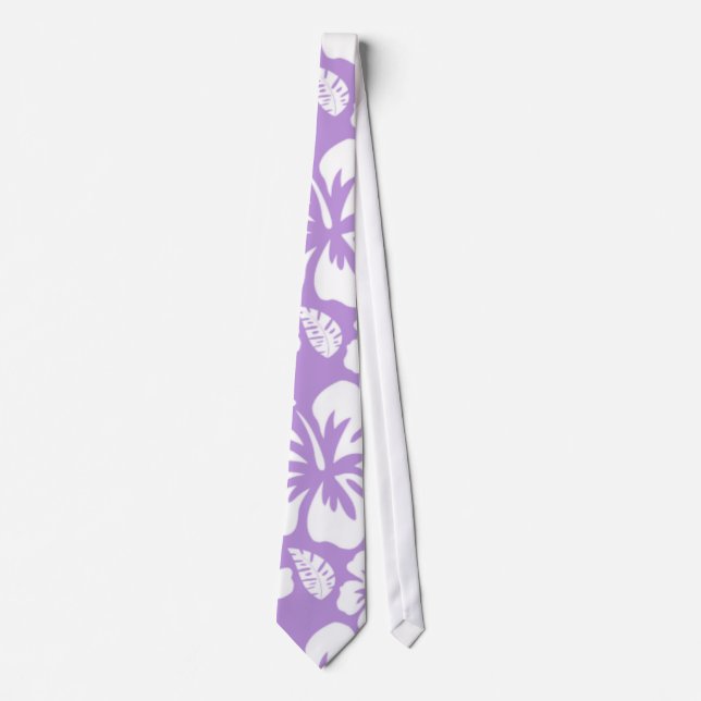 Lavender Hawaiian Tropical Hibiscus Tie (Front)