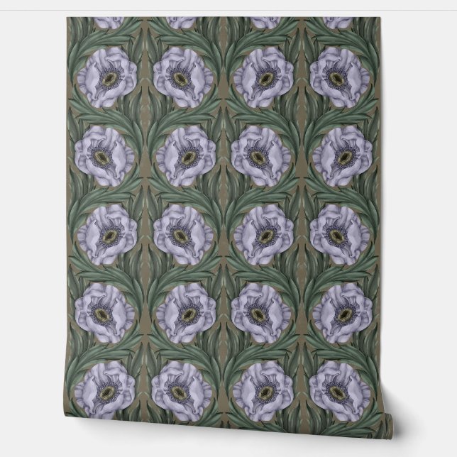 Lavender Haze Floral Wall Mural (Unrolling)