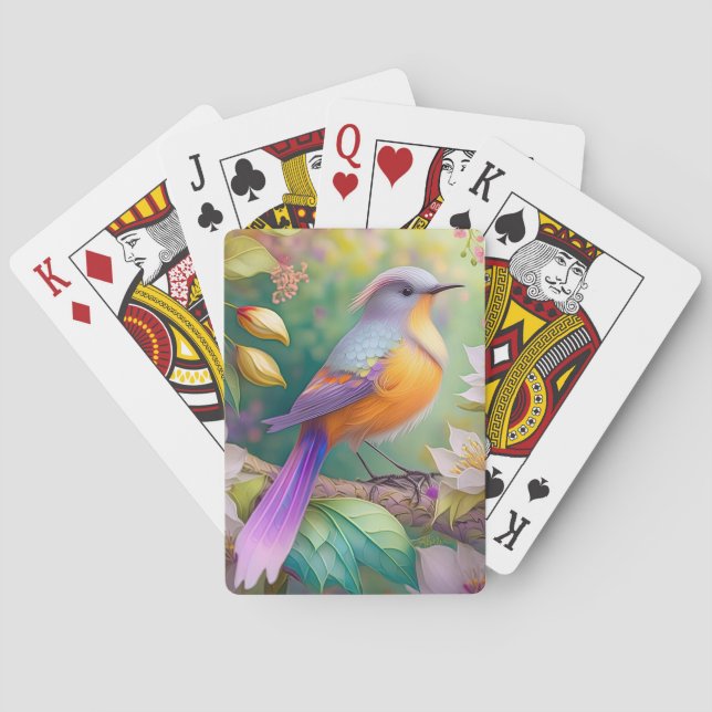 Lavender Headed Orange Breasted Fantasy Bird Playing Cards (Back)