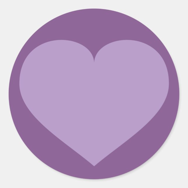 Lavender Heart Classic Round Sticker (Front)