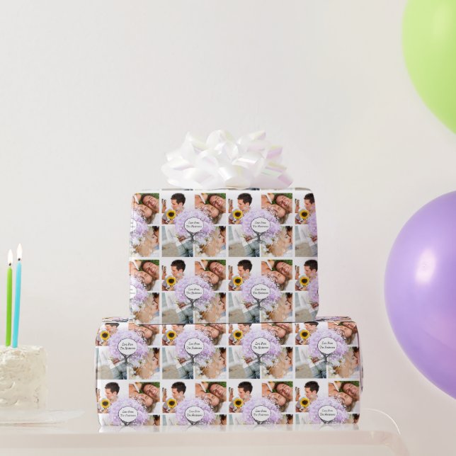 Lavender Heart Leaf Tree Wedding Wrapping Paper (Party Gifts)