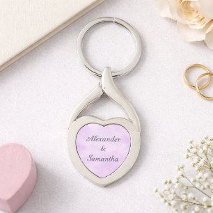 Lavender Heart Romantic Name  Keychain