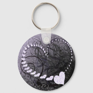 Lavender Heart Swirls Keychain