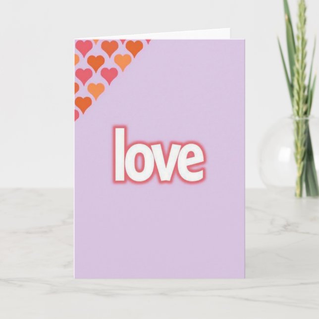 Lavender Hearts Love Card (Front)