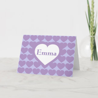 Lavender Hearts - Personalized Thank You Card