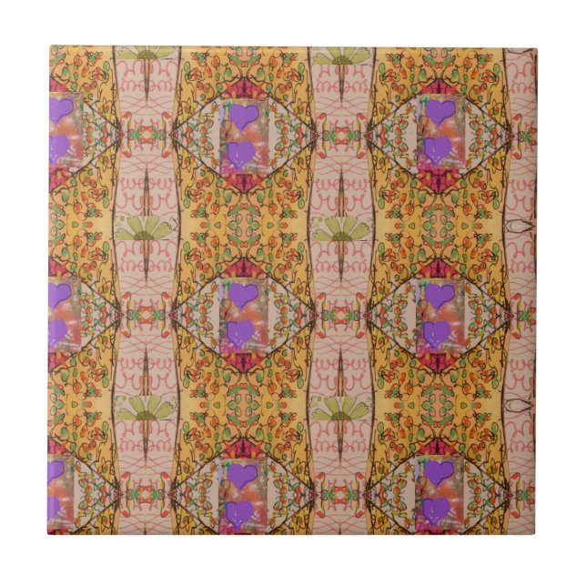 Lavender Hearts Tile (Front)