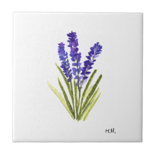 Lavender herb botanical plants flowers purple cera tile