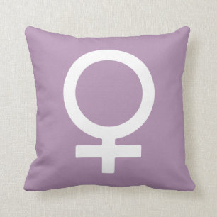 Lavender Herb Female Symbol Throw Pillow