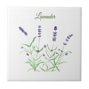 Lavender Herb Greenery Kitchen Green Purple Tile