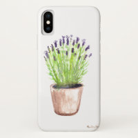 Lavender herb pot plant watercolor purple 