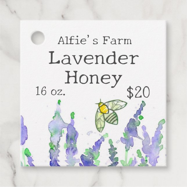 Lavender Honey Canning Jar Label Beekeeper (Front)