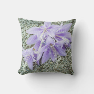 lavender hosta flowers in full bloom throw pillow