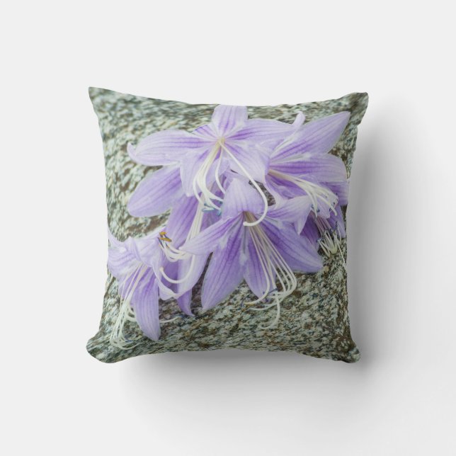 lavender hosta flowers in full bloom  throw pillow (Front)