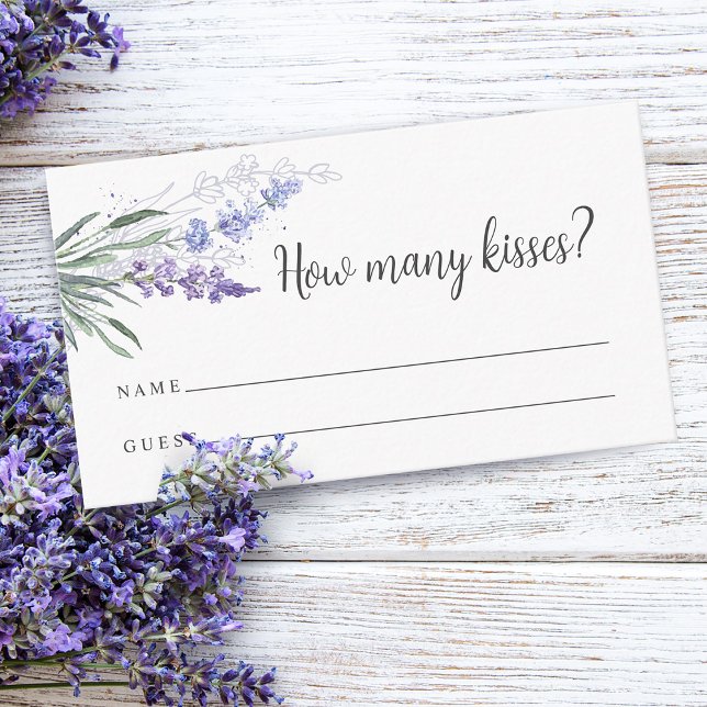 Lavender How Many Kisses Bridal Shower Game Enclosure Card (Lavender How Many Kisses Bridal Shower Game Enclosure Card)