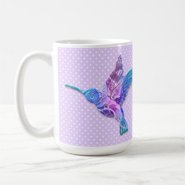 Lavender Hummingbird Mug (Left)