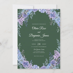 Lavender Hunter Foliage Eucalyptus Wedding Invitation