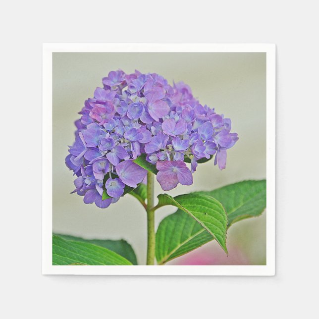Lavender Hydrangea Blossom Paper Napkin (Front)