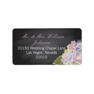 Lavender Hydrangea Chalkboard Wedding Label