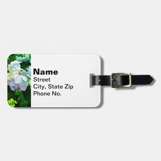 Lavender Hydrangea in Garden Luggage Tag (Front Horizontal)