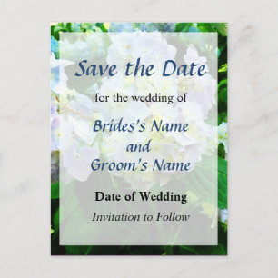 Lavender Hydrangea in Garden Save the Date Announcement Postcard