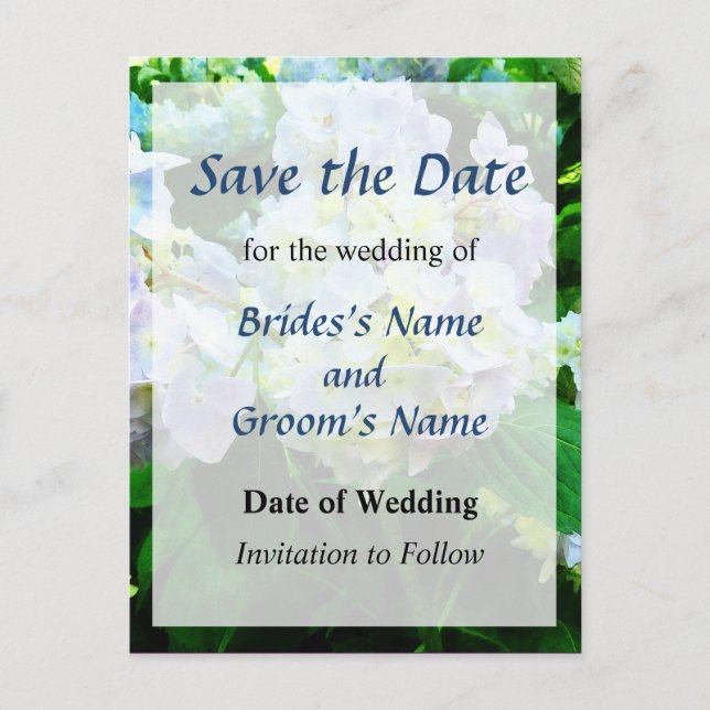 Lavender Hydrangea in Garden Save the Date Announcement Postcard (Front)