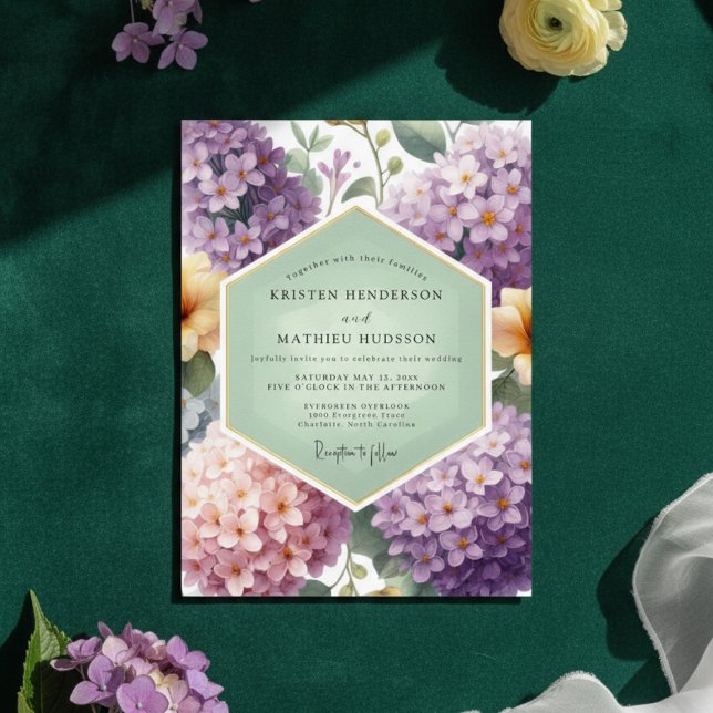 Lavender Hydrangea Meadow Wedding Invitation (Creator Uploaded)