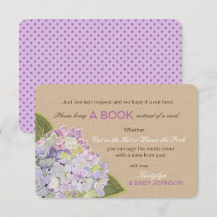 Lavender Hydrangea Rustic Read a Book Card