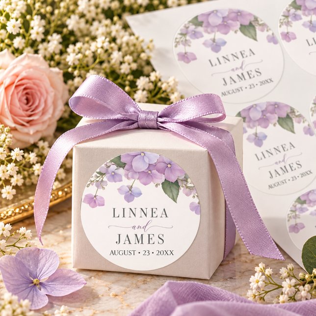 Lavender Hydrangea Wedding Envelope Seal (Creator Uploaded)