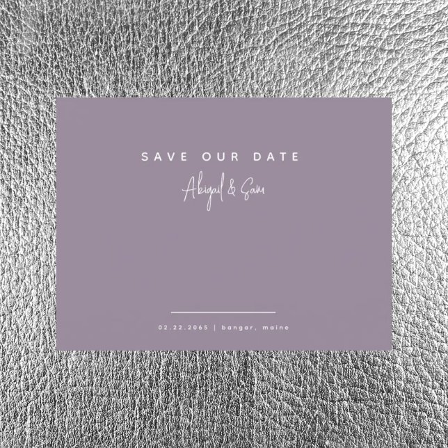 Lavender in Simplicity Wedding Save our Date Postcard (Creator Uploaded)