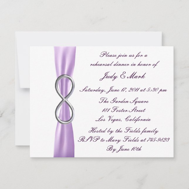 Lavender Infinity Dîner Invitation (Devant)