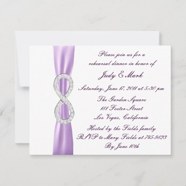 Lavender Infinity Dîner Invitation (Devant)